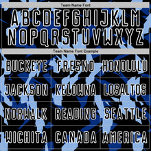 Charger l'image dans la galerie, Custom Black White-Blue Geometric Camo Fragment Sports Sublimation Soccer Uniform Jersey
