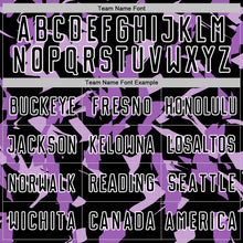 Laden Sie das Bild in den Galerie-Viewer, Custom Black White-Purple Geometric Camo Fragment Sports Sublimation Soccer Uniform Jersey