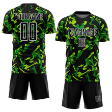 Charger l'image dans la galerie, Custom Black White-Green Geometric Camo Fragment Sports Sublimation Soccer Uniform Jersey