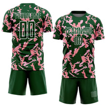 Charger l'image dans la galerie, Custom Green White-Pink Geometric Camo Fragment Sports Sublimation Soccer Uniform Jersey