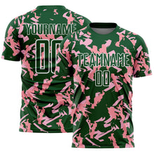 Charger l'image dans la galerie, Custom Green White-Pink Geometric Camo Fragment Sports Sublimation Soccer Uniform Jersey