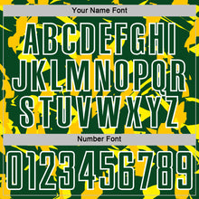 Charger l'image dans la galerie, Custom Green White-Yellow Geometric Camo Fragment Sports Sublimation Soccer Uniform Jersey