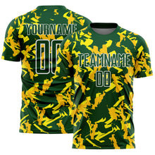 Charger l'image dans la galerie, Custom Green White-Yellow Geometric Camo Fragment Sports Sublimation Soccer Uniform Jersey
