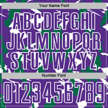 Загрузить изображение в средство просмотра галереи, Custom Purple White-Kelly Green Geometric Camo Fragment Sports Sublimation Soccer Uniform Jersey