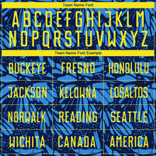 Load image into Gallery viewer, Custom Navy Light Yellow-Blue Colombia Butterfly Wings Pattern Sublimation Soccer Uniform Jersey