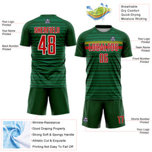 Load image into Gallery viewer, Custom Green Red Yellow-White Colombia Horizontal Stripes Geometric Aztec Tribal Pattern Sublimation Soccer Uniform Jersey