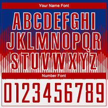 Load image into Gallery viewer, Custom Royal Red-White Colombia Gradient Lines Sublimation Soccer Uniform Jersey