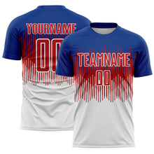 Load image into Gallery viewer, Custom Royal Red-White Colombia Gradient Lines Sublimation Soccer Uniform Jersey