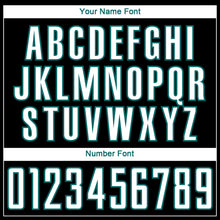 Load image into Gallery viewer, Custom Black White-Teal Curve Lines Sublimation Soccer Uniform Jersey