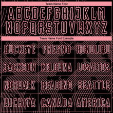 Load image into Gallery viewer, Custom Black-Medium Pink Curve Lines Sublimation Soccer Uniform Jersey