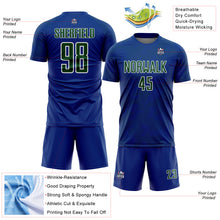 Load image into Gallery viewer, Custom Royal Green-White Curve Lines Sublimation Soccer Uniform Jersey