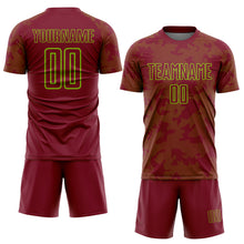 Load image into Gallery viewer, Custom Crimson-Neon Green Curve Lines Sublimation Soccer Uniform Jersey