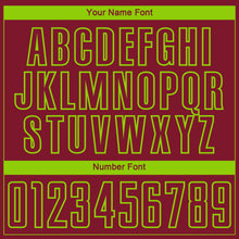 Load image into Gallery viewer, Custom Crimson-Neon Green Curve Lines Sublimation Soccer Uniform Jersey
