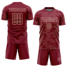 Load image into Gallery viewer, Custom Crimson-Cream Curve Lines Sublimation Soccer Uniform Jersey
