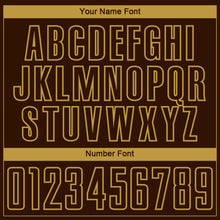 Load image into Gallery viewer, Custom Brown-Old Gold Curve Lines Sublimation Soccer Uniform Jersey