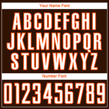 Load image into Gallery viewer, Custom Brown White-Orange Curve Lines Sublimation Soccer Uniform Jersey