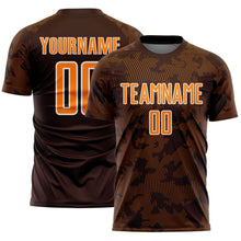 Load image into Gallery viewer, Custom Brown Bay Orange-White Curve Lines Sublimation Soccer Uniform Jersey