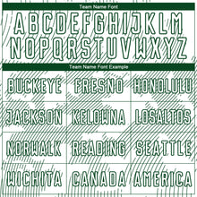 Load image into Gallery viewer, Custom White-Green Curve Lines Sublimation Soccer Uniform Jersey