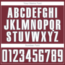 Laden Sie das Bild in den Galerie-Viewer, Custom Burgundy White-Gray Curve Lines Sublimation Soccer Uniform Jersey