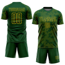 Load image into Gallery viewer, Custom Green-Yellow Curve Lines Sublimation Soccer Uniform Jersey