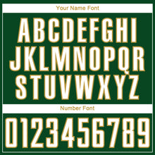 Load image into Gallery viewer, Custom Green White-Old Gold Curve Lines Sublimation Soccer Uniform Jersey