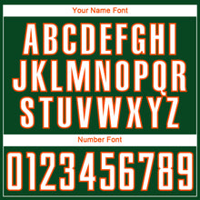 Load image into Gallery viewer, Custom Green White-Orange Curve Lines Sublimation Soccer Uniform Jersey