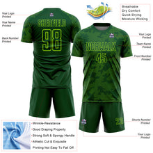 Load image into Gallery viewer, Custom Green-Neon Green Curve Lines Sublimation Soccer Uniform Jersey