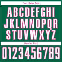 Load image into Gallery viewer, Custom Kelly Green White-Pink Curve Lines Sublimation Soccer Uniform Jersey