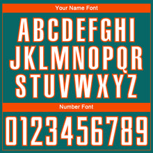 Load image into Gallery viewer, Custom Teal White-Orange Curve Lines Sublimation Soccer Uniform Jersey