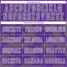 Load image into Gallery viewer, Custom Purple Neon Green-White Curve Lines Sublimation Soccer Uniform Jersey