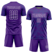 Load image into Gallery viewer, Custom Purple Teal-White Curve Lines Sublimation Soccer Uniform Jersey