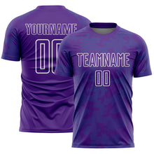 Load image into Gallery viewer, Custom Purple Teal-White Curve Lines Sublimation Soccer Uniform Jersey