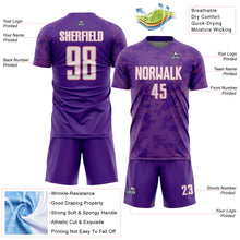 Load image into Gallery viewer, Custom Purple White-Medium Pink Curve Lines Sublimation Soccer Uniform Jersey
