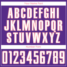 Load image into Gallery viewer, Custom Purple White-Medium Pink Curve Lines Sublimation Soccer Uniform Jersey