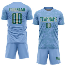 Load image into Gallery viewer, Custom Light Blue Teal-Cream Curve Lines Sublimation Soccer Uniform Jersey