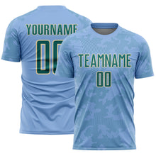 Load image into Gallery viewer, Custom Light Blue Teal-Cream Curve Lines Sublimation Soccer Uniform Jersey