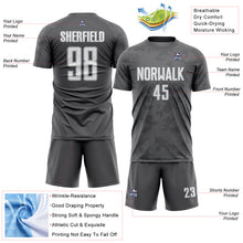Load image into Gallery viewer, Custom Steel Gray White-Gray Curve Lines Sublimation Soccer Uniform Jersey