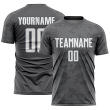 Load image into Gallery viewer, Custom Steel Gray White-Gray Curve Lines Sublimation Soccer Uniform Jersey