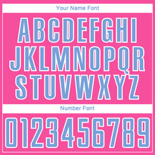 Load image into Gallery viewer, Custom Pink Light Blue-White Curve Lines Sublimation Soccer Uniform Jersey