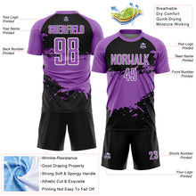 Charger l'image dans la galerie, Custom Medium Purple Black-White Splash Color Block Sublimation Soccer Uniform Jersey