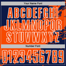 Charger l'image dans la galerie, Custom Orange Navy-White Splash Color Block Sublimation Soccer Uniform Jersey