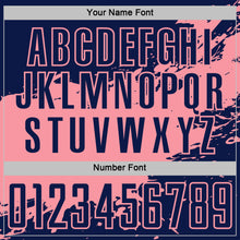 Загрузить изображение в средство просмотра галереи, Custom Medium Pink-Navy Splash Color Block Sublimation Soccer Uniform Jersey