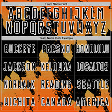 Charger l'image dans la galerie, Custom Orange Black Old Gold-White Gradient Splash Sublimation Soccer Uniform Jersey
