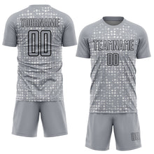 Charger l'image dans la galerie, Custom Gray Black-White Digital Geometric Fragment Speckles Sublimation Soccer Uniform Jersey