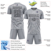 Charger l'image dans la galerie, Custom Gray Black-White Digital Geometric Fragment Speckles Sublimation Soccer Uniform Jersey