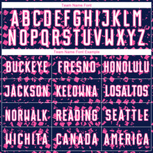 Загрузить изображение в средство просмотра галереи, Custom Navy White-Pink Digital Geometric Fragment Speckles Sublimation Soccer Uniform Jersey