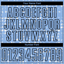 Load image into Gallery viewer, Custom Light Blue Black-White Digital Geometric Fragment Speckles Sublimation Soccer Uniform Jersey