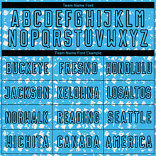 Загрузить изображение в средство просмотра галереи, Custom Sky Blue Black-White Digital Geometric Fragment Speckles Sublimation Soccer Uniform Jersey