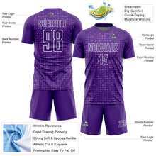 Загрузить изображение в средство просмотра галереи, Custom Purple White-Medium Purple Digital Geometric Fragment Speckles Sublimation Soccer Uniform Jersey