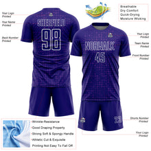 Load image into Gallery viewer, Custom Dark Purple White-Purple Digital Geometric Fragment Speckles Sublimation Soccer Uniform Jersey